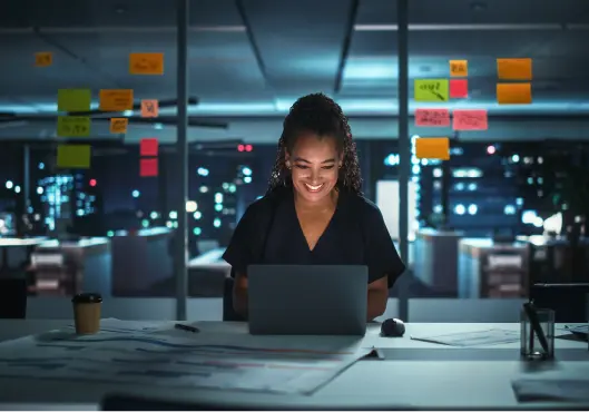 Businesswoman Working on Laptop Computer