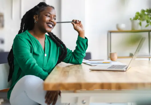 female professional working in a modern office