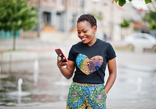 girl looking at her cellphone