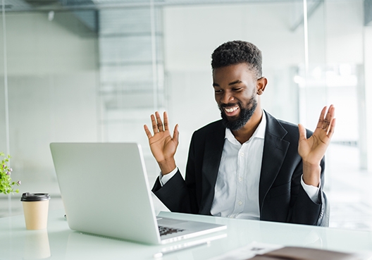 Man working on his laptop