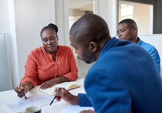 A group of people collaborating