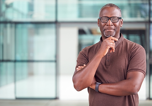 man staring at the camera